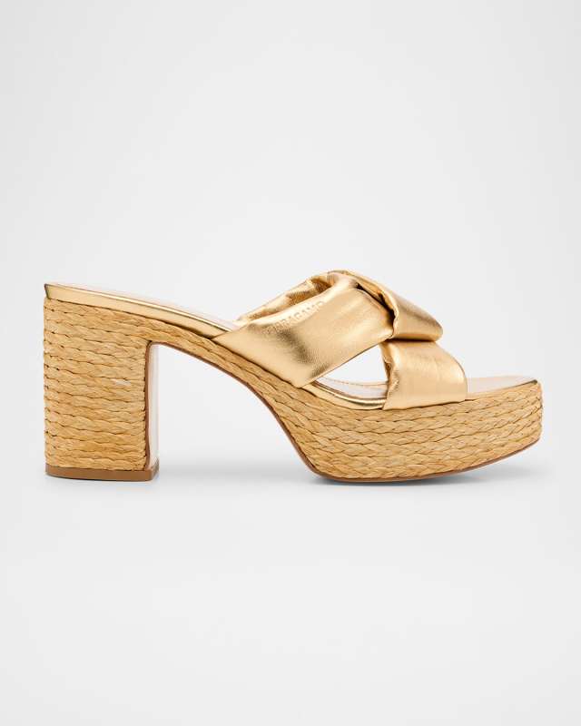 Douglas Metallic Espadrille Platform Sandals